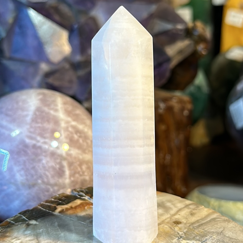 Pink Calcite Crystal Point! - Picture 4 of 5